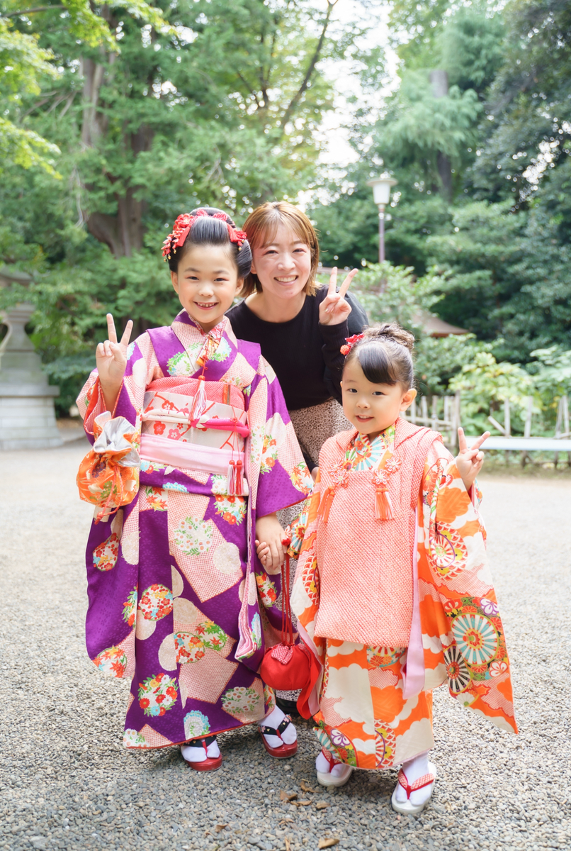 3歳と7歳の七五三写真@代々木八幡宮