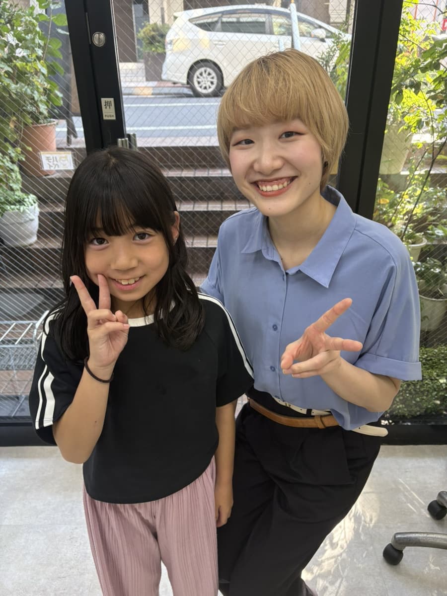Splashスタイリスト杏とキッズカットのお客様の写真