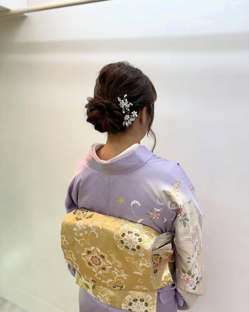 訪問着の着付けとヘアセット